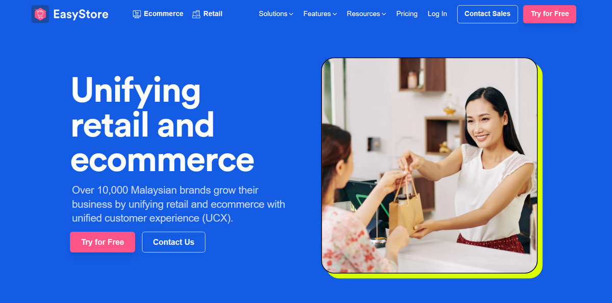EasyStore - website homepage